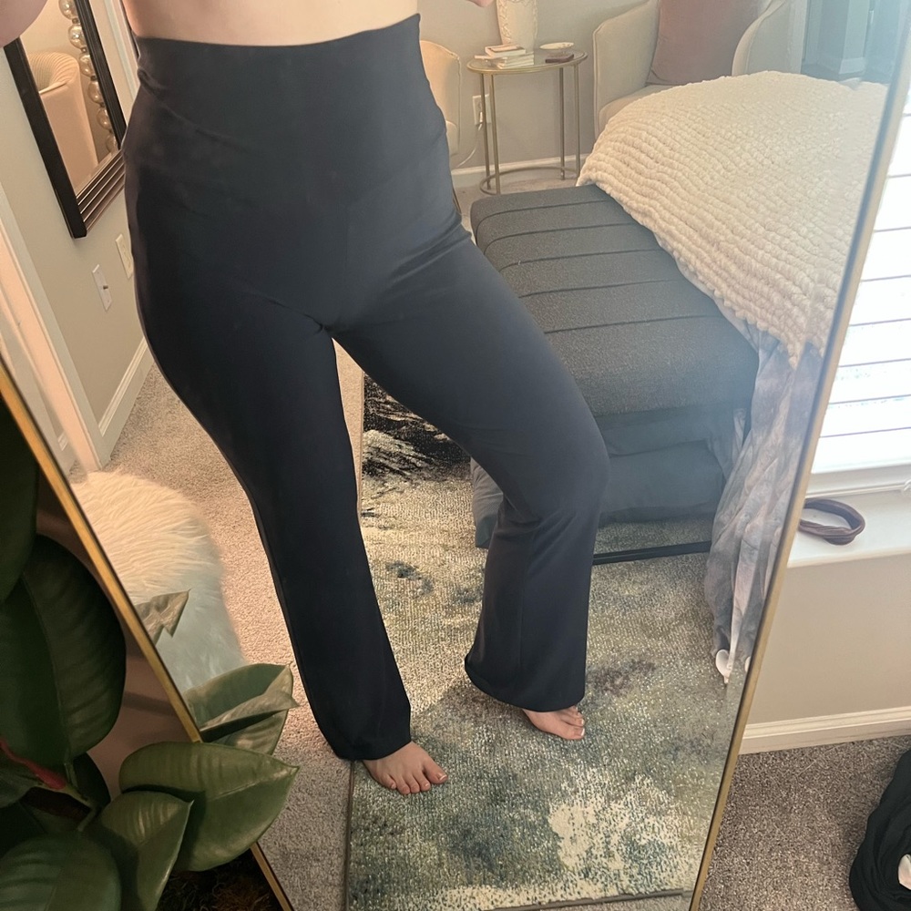 Norma Kamali Pewter Flare Pants